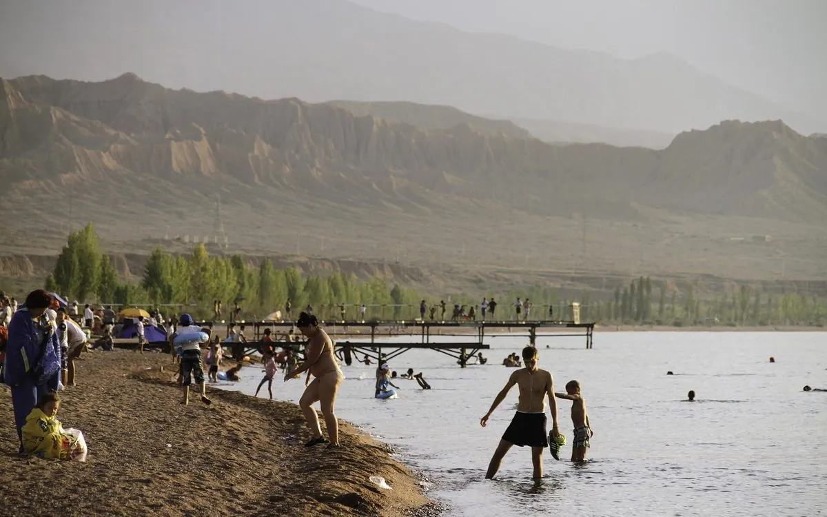 The southern shore of lake Issyk-Kul