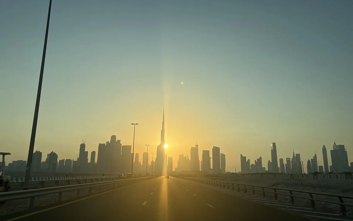 Burj Khalifa at sunset in Dubai